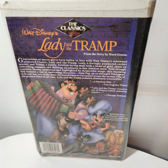 Disney Black Diamond Classics Lady and the Tramp VHS Tape - Picture 4 of 12